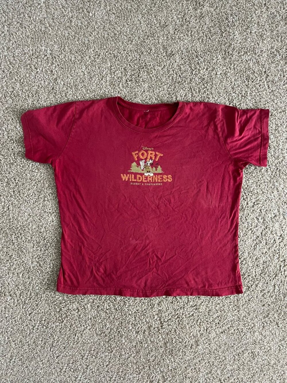 Disney Parks Fort Wilderness Resort Walt Disney Work Red Womne’s T-Shirt Sz XL